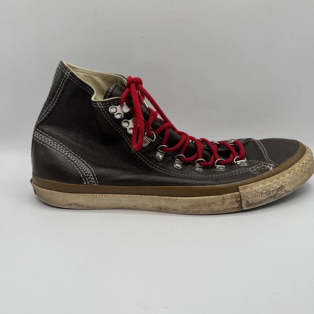 Converse Chuck Taylor All Star Mens 10 Brown Leather Hi Top High Shoe Sneaker